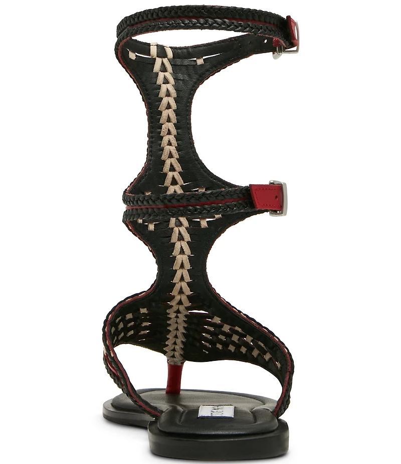 Steve Madden Bayley Woven Leather Thong Gladiator Sandals