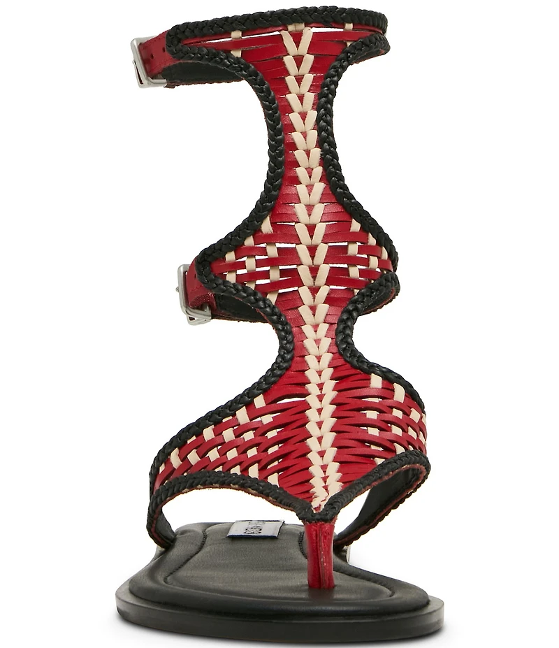 Steve Madden Bayley Woven Leather Thong Gladiator Sandals