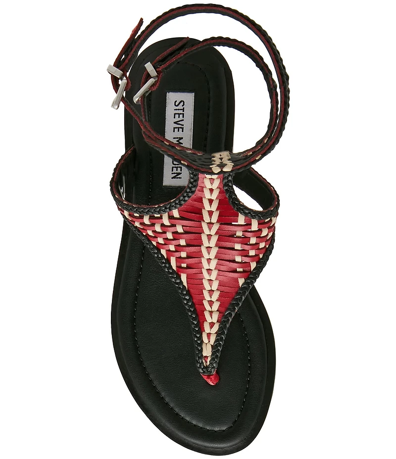 Steve Madden Bayley Woven Leather Thong Gladiator Sandals
