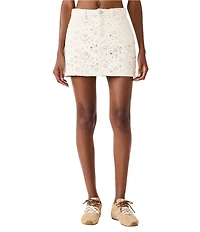 Steve Madden Beck Denim Eyelet Mini Skirt