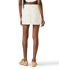 Steve Madden Beck Denim Eyelet Mini Skirt