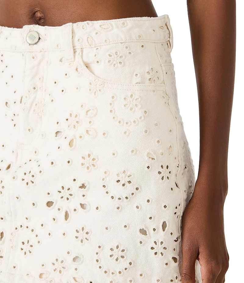 Steve Madden Beck Denim Eyelet Mini Skirt