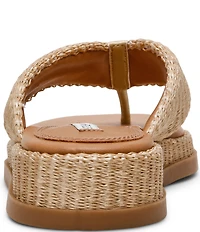Steve Madden Bella Raffia Platform Flip Flops