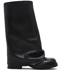 Steve Madden Benton Leather Foldover Moto Tall Boots