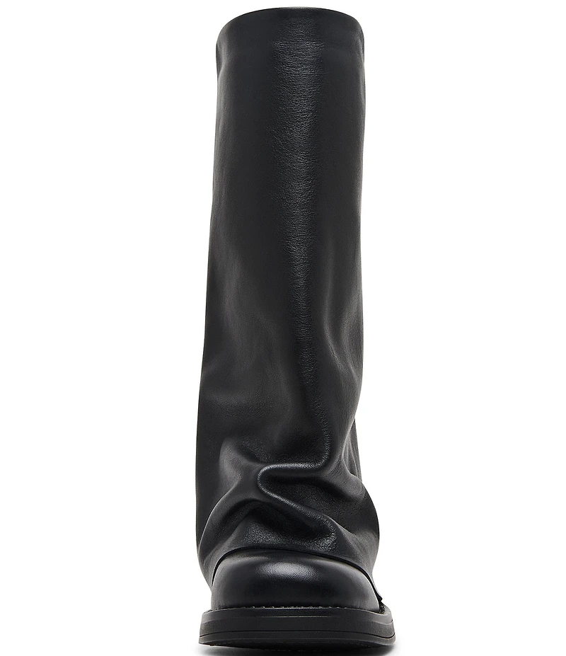 Steve Madden Benton Leather Foldover Moto Tall Boots