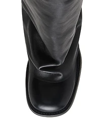 Steve Madden Benton Leather Foldover Moto Tall Boots