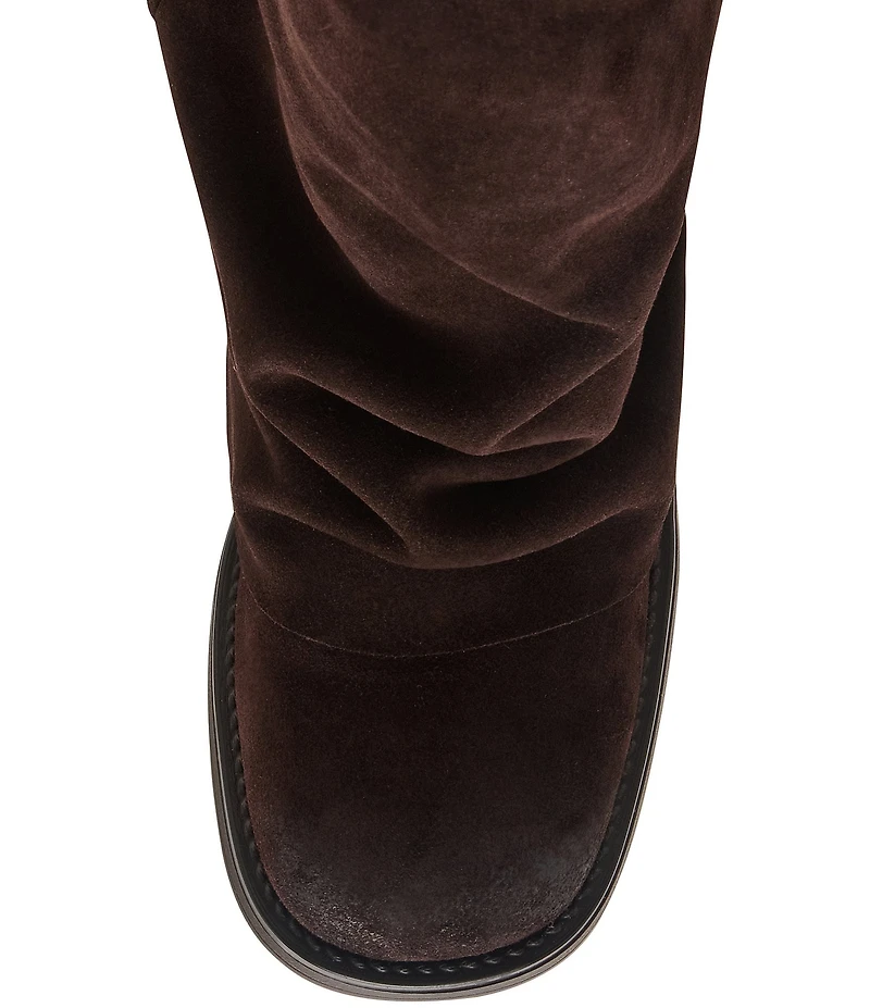 Steve Madden Benton Suede Foldover Moto Tall Boots