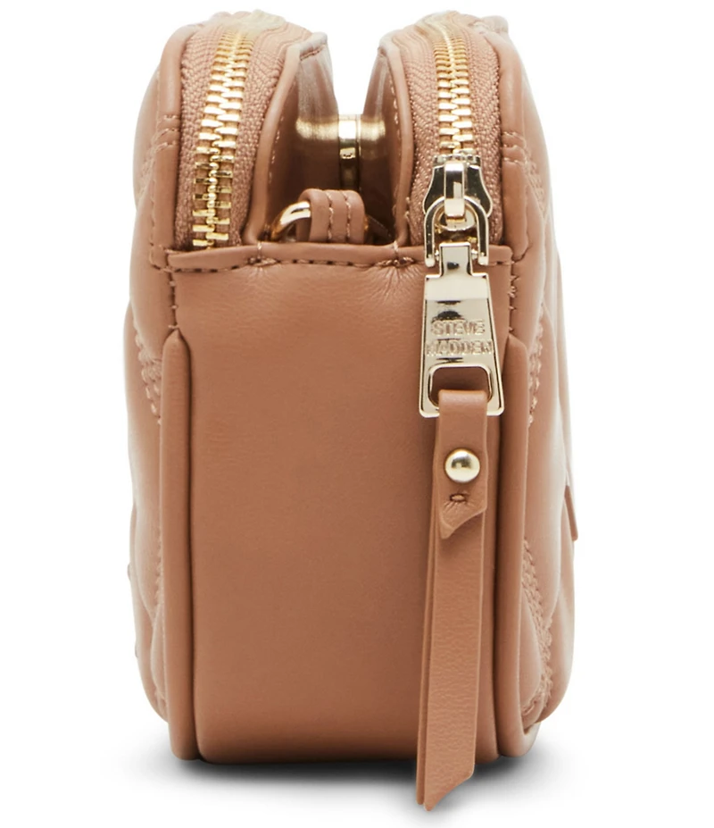 Steve Madden Solid Tonal Quilted Chain Crossbody Bag