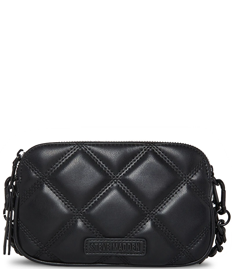 Steve Madden Solid Tonal Quilted Chain Crossbody Bag