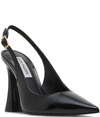 Steve Madden Blare Box Leather Sculptural Heel Slingback Pumps