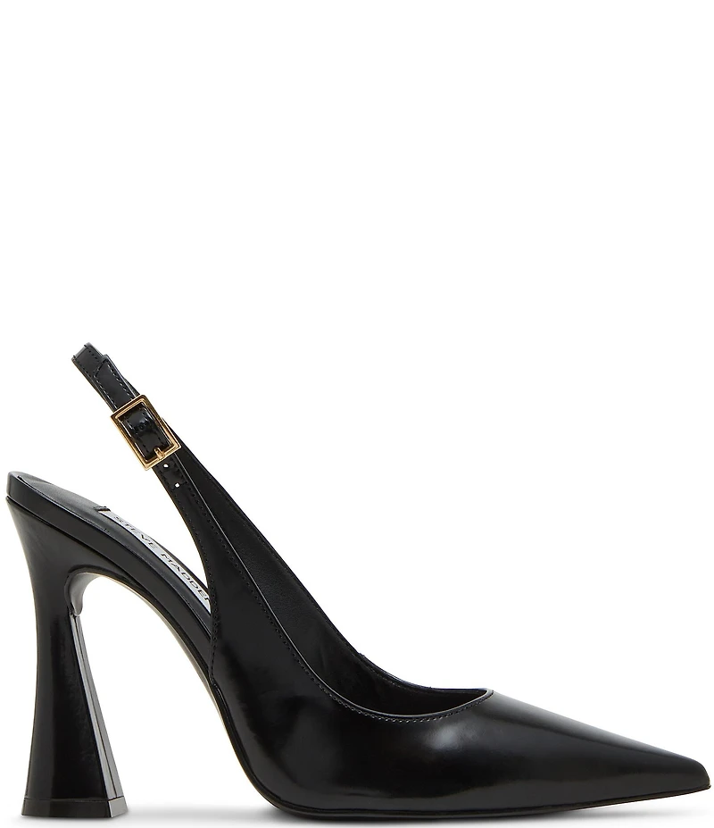 Steve Madden Blare Box Leather Sculptural Heel Slingback Pumps