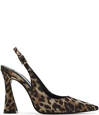 Steve Madden Blare Leopard Print Satin Sculptural Heel Slingback Pumps