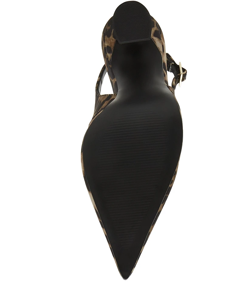 Steve Madden Blare Leopard Print Satin Sculptural Heel Slingback Pumps