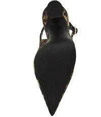 Steve Madden Blare Leopard Print Satin Sculptural Heel Slingback Pumps