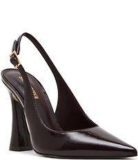 Steve Madden Blare Patent Leather Sculptural Heel Slingback Pointed Toe Pumps