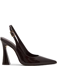 Steve Madden Blare Patent Leather Sculptural Heel Slingback Pointed Toe Pumps