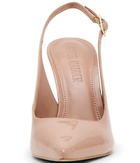 Steve Madden Blare Patent Leather Sculptural Heel Slingback Pointed Toe Pumps