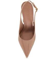 Steve Madden Blare Patent Leather Sculptural Heel Slingback Pointed Toe Pumps