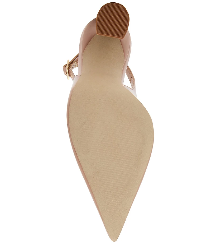 Steve Madden Blare Patent Leather Sculptural Heel Slingback Pointed Toe Pumps