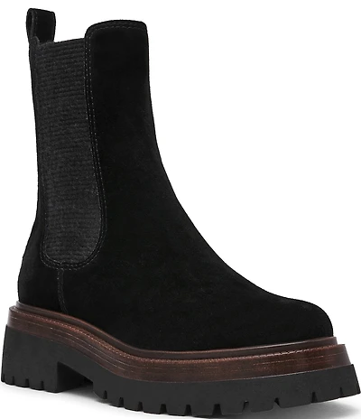 Steve Madden Blitzen Suede Chelsea Platform Booties
