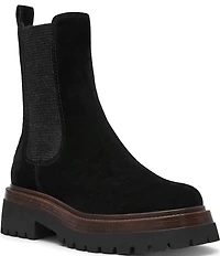 Steve Madden Blitzen Suede Chelsea Platform Booties