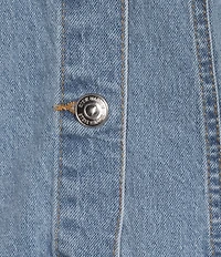 Steve Madden Blu Collared Short Sleeve Denim Trucker Jacket