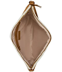 Steve Madden Bcozie Suede Faux Fur Trim Slouchy Shoulder Bag