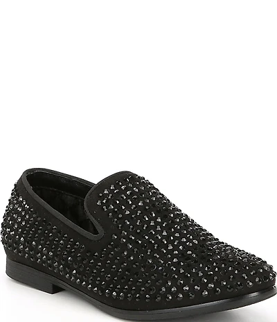 Steve Madden Boys' B-Caviar Rhinestone Embellished Slip On Loafers (Youth)