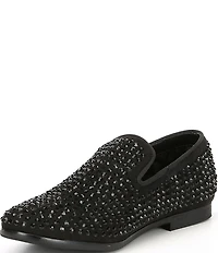 Steve Madden Boys' B-Caviar Rhinestone Embellished Slip On Loafers (Youth)
