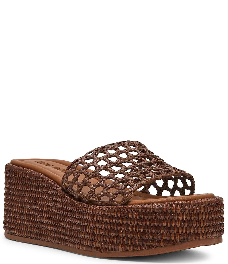 Steve Madden Brandy Woven Platform Wedge Slide Sandals