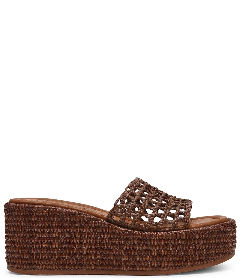Steve Madden Brandy Woven Platform Wedge Slide Sandals