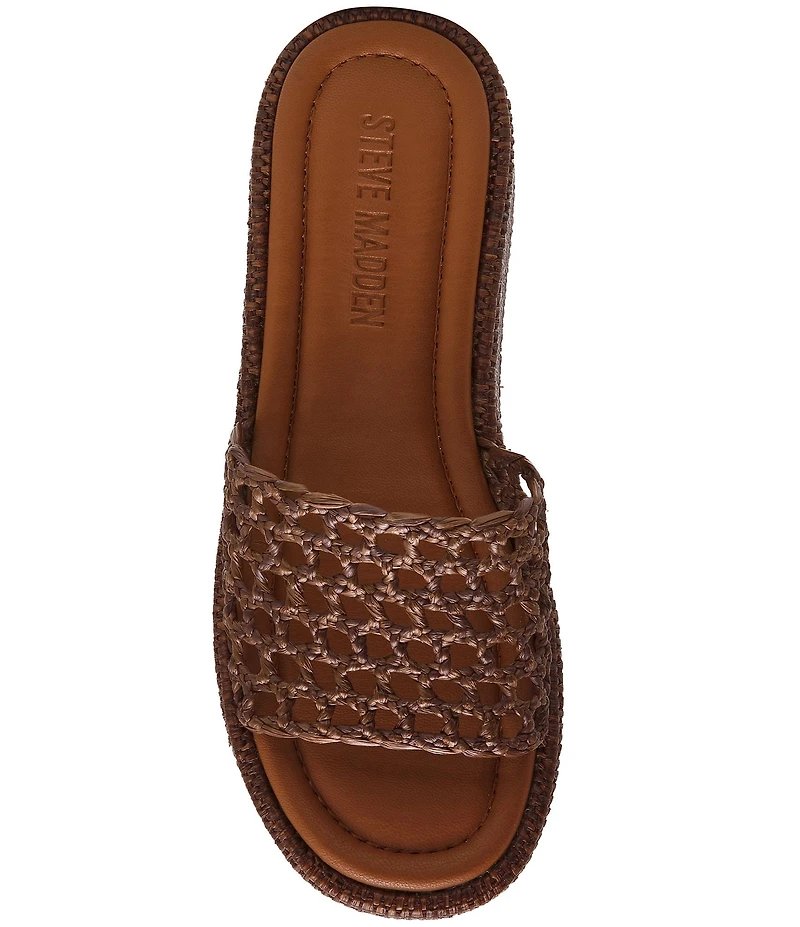 Steve Madden Brandy Woven Platform Wedge Slide Sandals