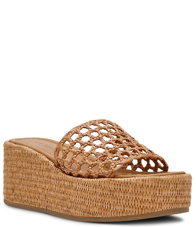 Steve Madden Brandy Woven Platform Wedge Slide Sandals