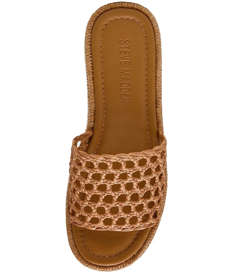 Steve Madden Brandy Woven Platform Wedge Slide Sandals