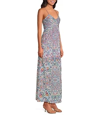 Steve Madden Brianna Printed Halter Sleeveless Maxi Dress