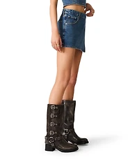Steve Madden Brightin Denim Mid Rise Wrap Skort