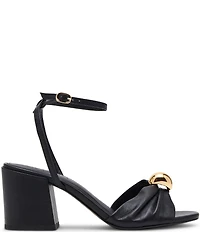 Steve Madden Caden Leather Ornamented Block Heel Ankle Strap Dress Sandals
