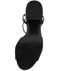 Steve Madden Caden Leather Ornamented Block Heel Ankle Strap Dress Sandals