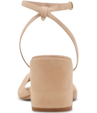 Steve Madden Caden Nubuck Suede Ornamented Block Heel Ankle Strap Dress Sandals