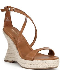 Steve Madden Caliana Nappa Leather Sculpted Espadrille Wedge Dress Sandals