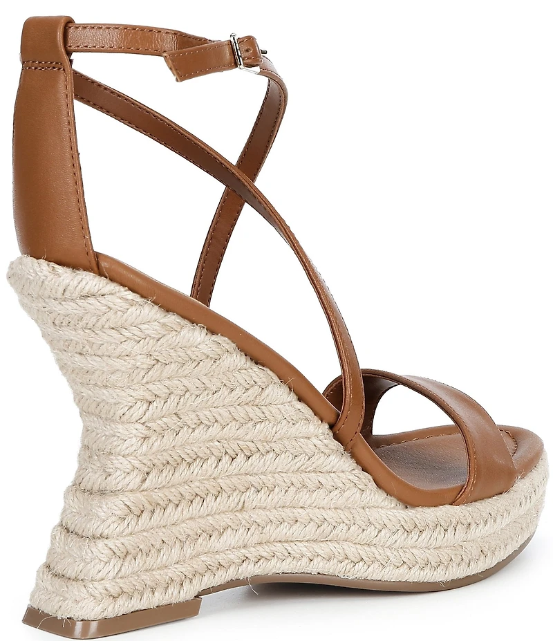 Steve Madden Caliana Nappa Leather Sculpted Espadrille Wedge Dress Sandals