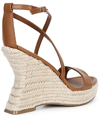 Steve Madden Caliana Nappa Leather Sculpted Espadrille Wedge Dress Sandals