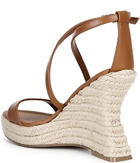 Steve Madden Caliana Nappa Leather Sculpted Espadrille Wedge Dress Sandals