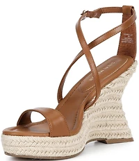 Steve Madden Caliana Nappa Leather Sculpted Espadrille Wedge Dress Sandals