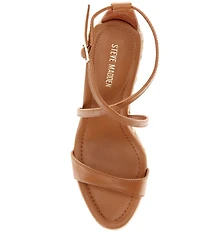 Steve Madden Caliana Nappa Leather Sculpted Espadrille Wedge Dress Sandals