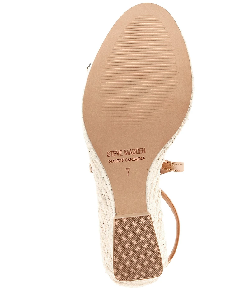 Steve Madden Caliana Nappa Leather Sculpted Espadrille Wedge Dress Sandals