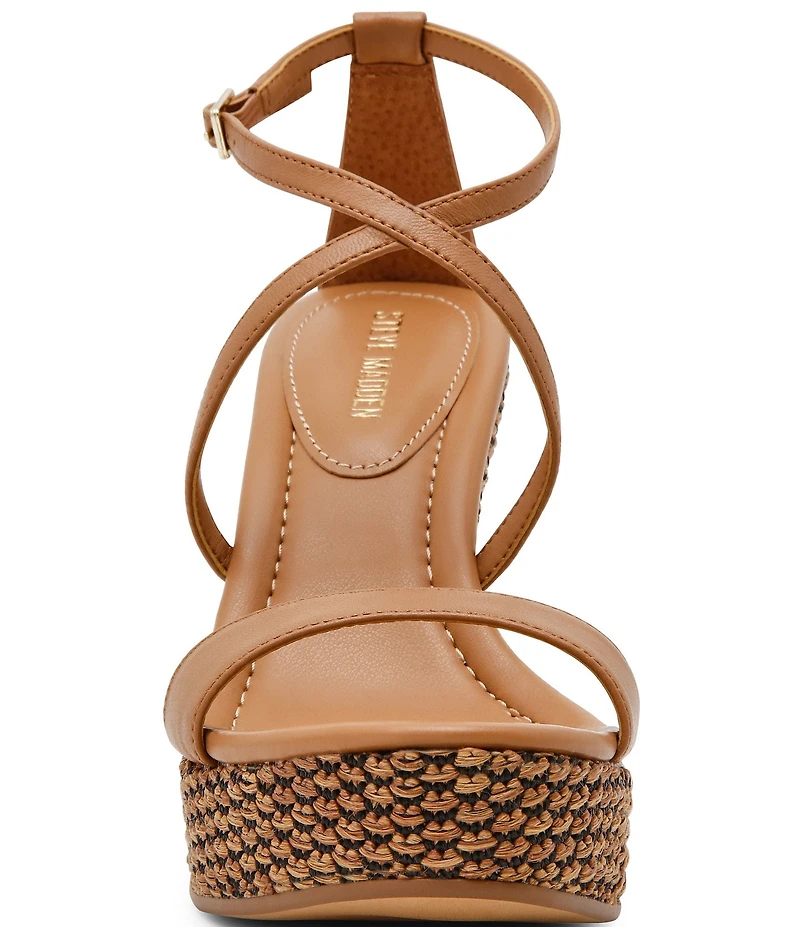 Steve Madden Caliana Nappa Leather Sculpted Wedge Dress Sandals