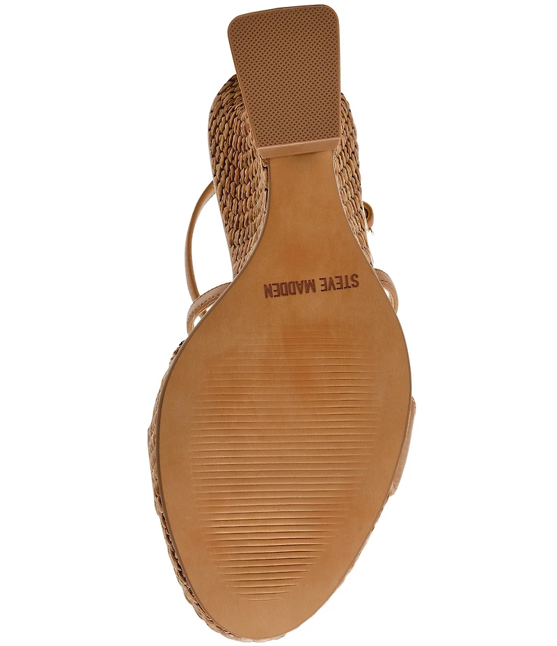 Steve Madden Caliana Nappa Leather Sculpted Wedge Dress Sandals