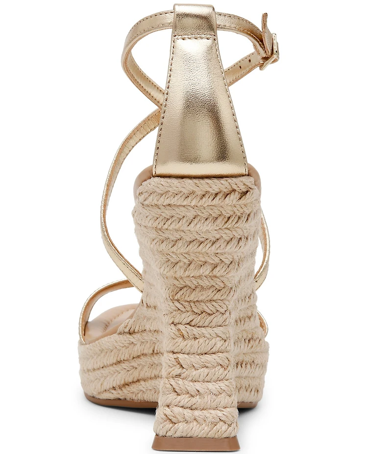 Steve Madden Caliana Nappa Leather Sculpted Wedge Dress Sandals