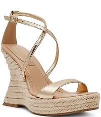 Steve Madden Caliana Nappa Leather Sculpted Wedge Espadrille Sandals